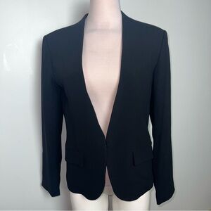 rag & bone Black Deep V Blazer Jacket Zip Cuff Hook Closure Women’s Size 8